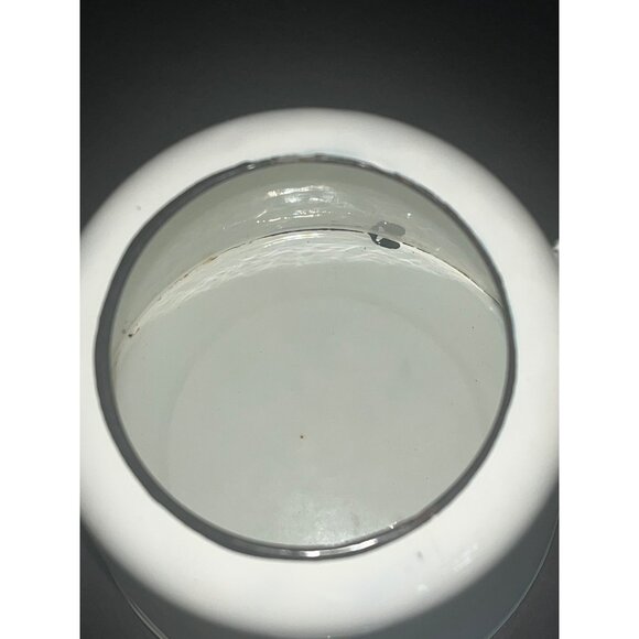 Vintage White Enamel Coffee Pot Black Trim Lid Primitive Farmhouse Decor - Picture 8 of 8